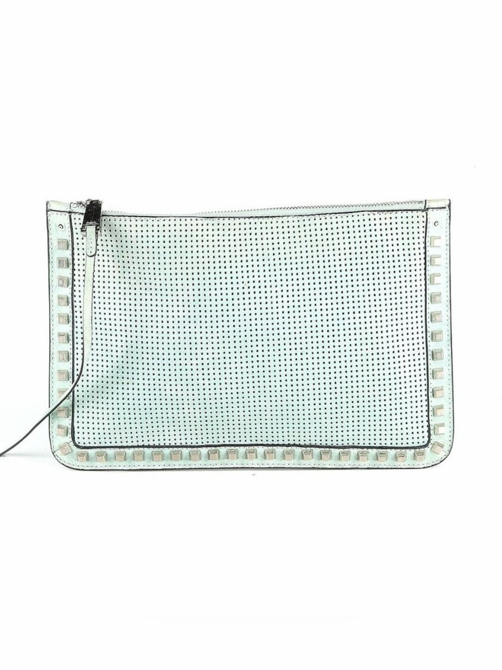 She + Lo Mint Green Studded Clutch Bag